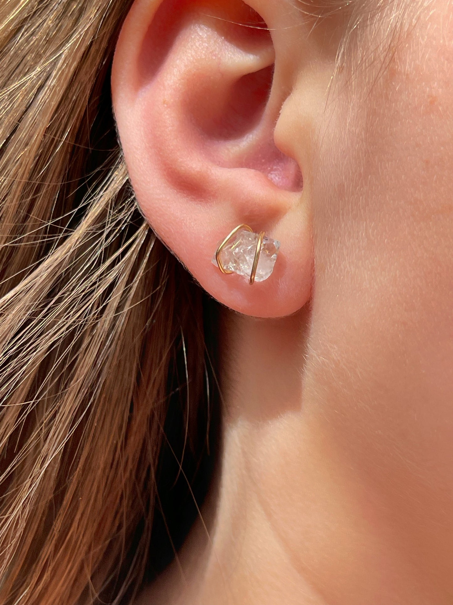 עגילים עם הרקימר דיימונד