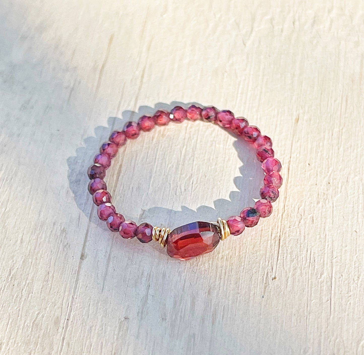 Delicate ring with garnet