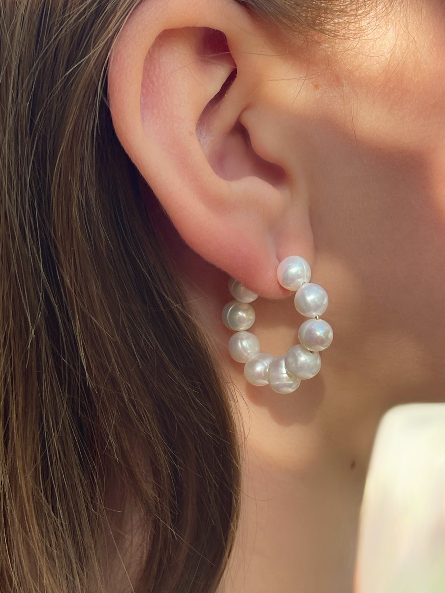 עגילי חישוק עם פנינים