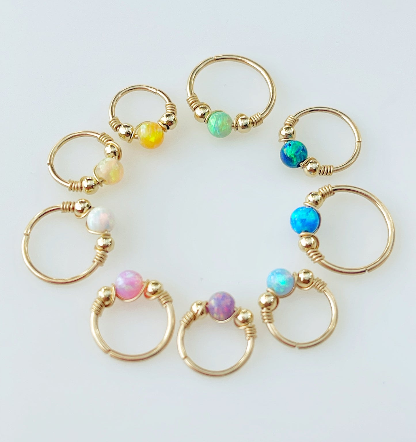 Opal nose ring