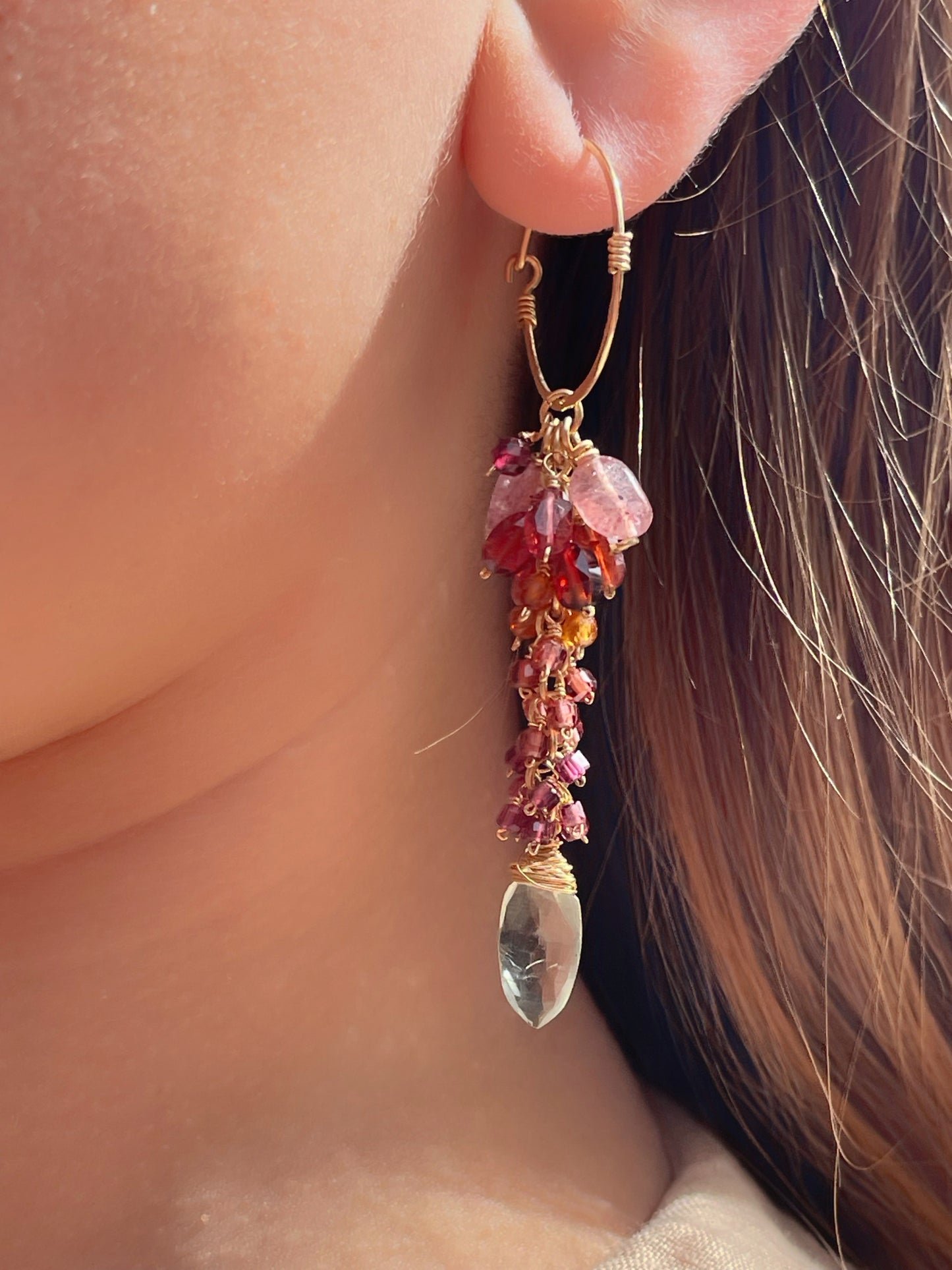 עגילי חישוק אשכולות גן עדן