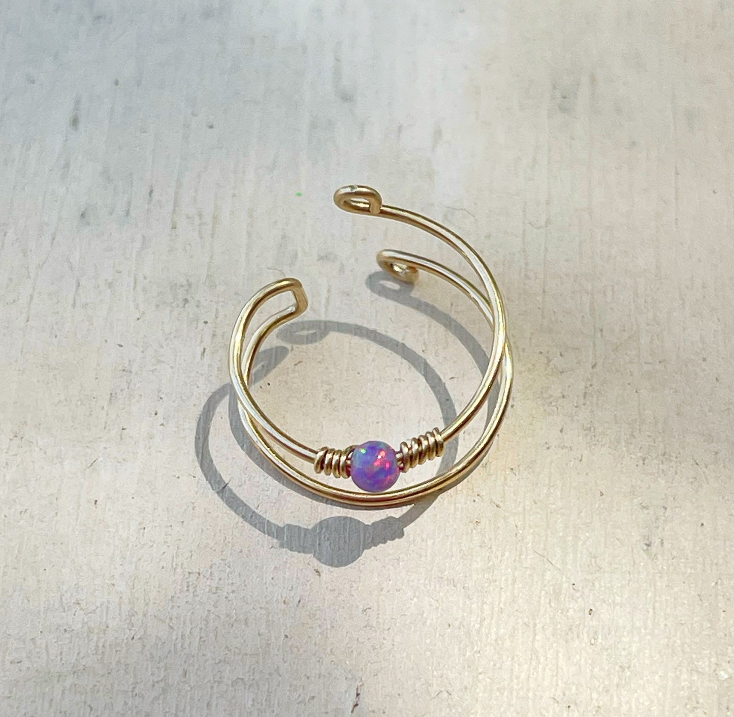 Ear cuff with lavender opal