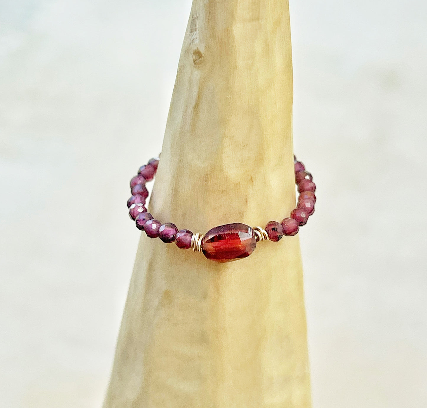 Delicate ring with garnet
