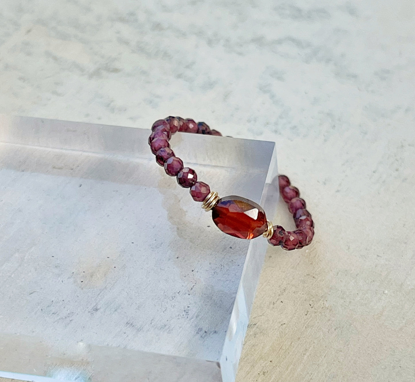 Delicate ring with garnet