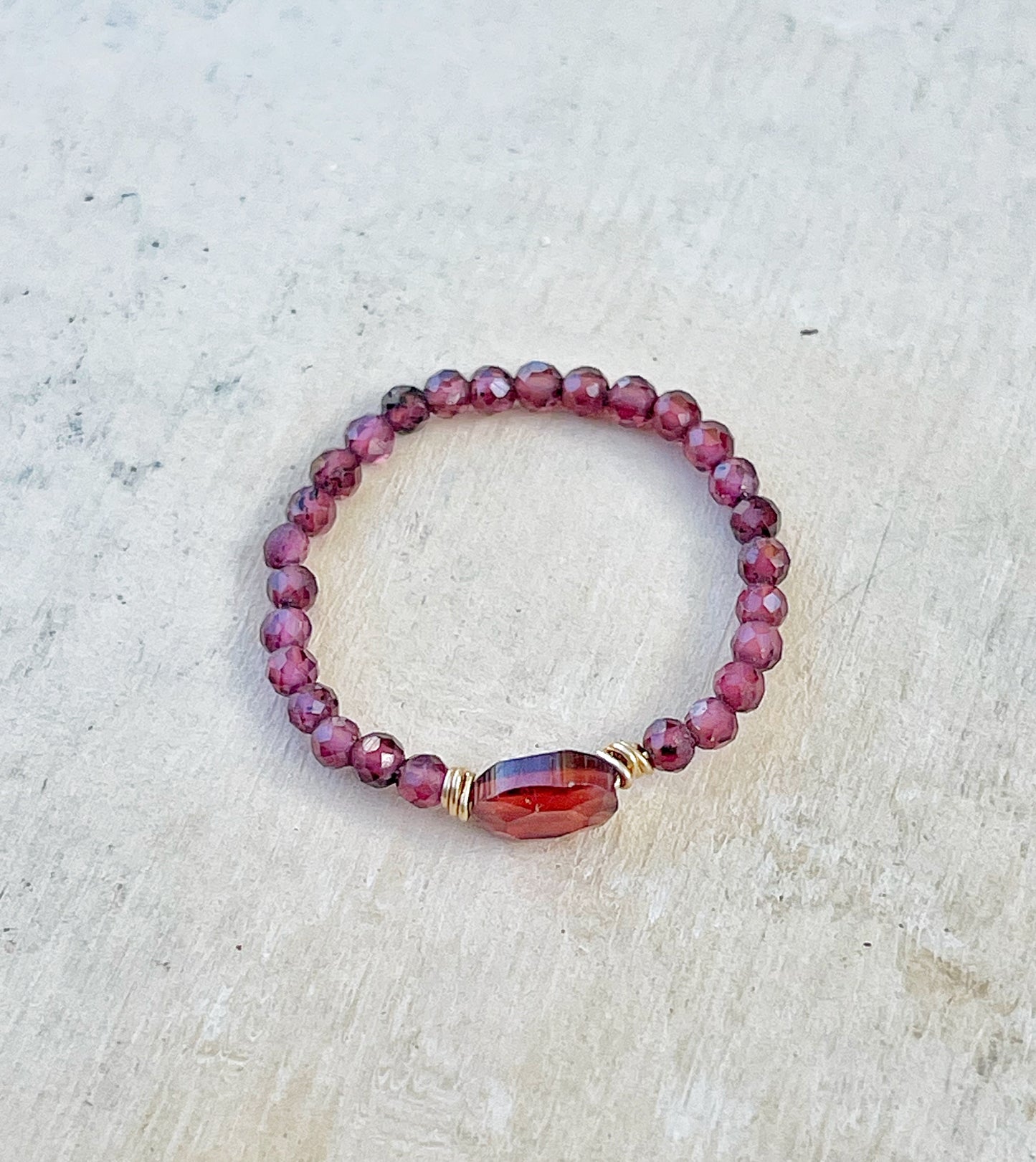 Delicate ring with garnet