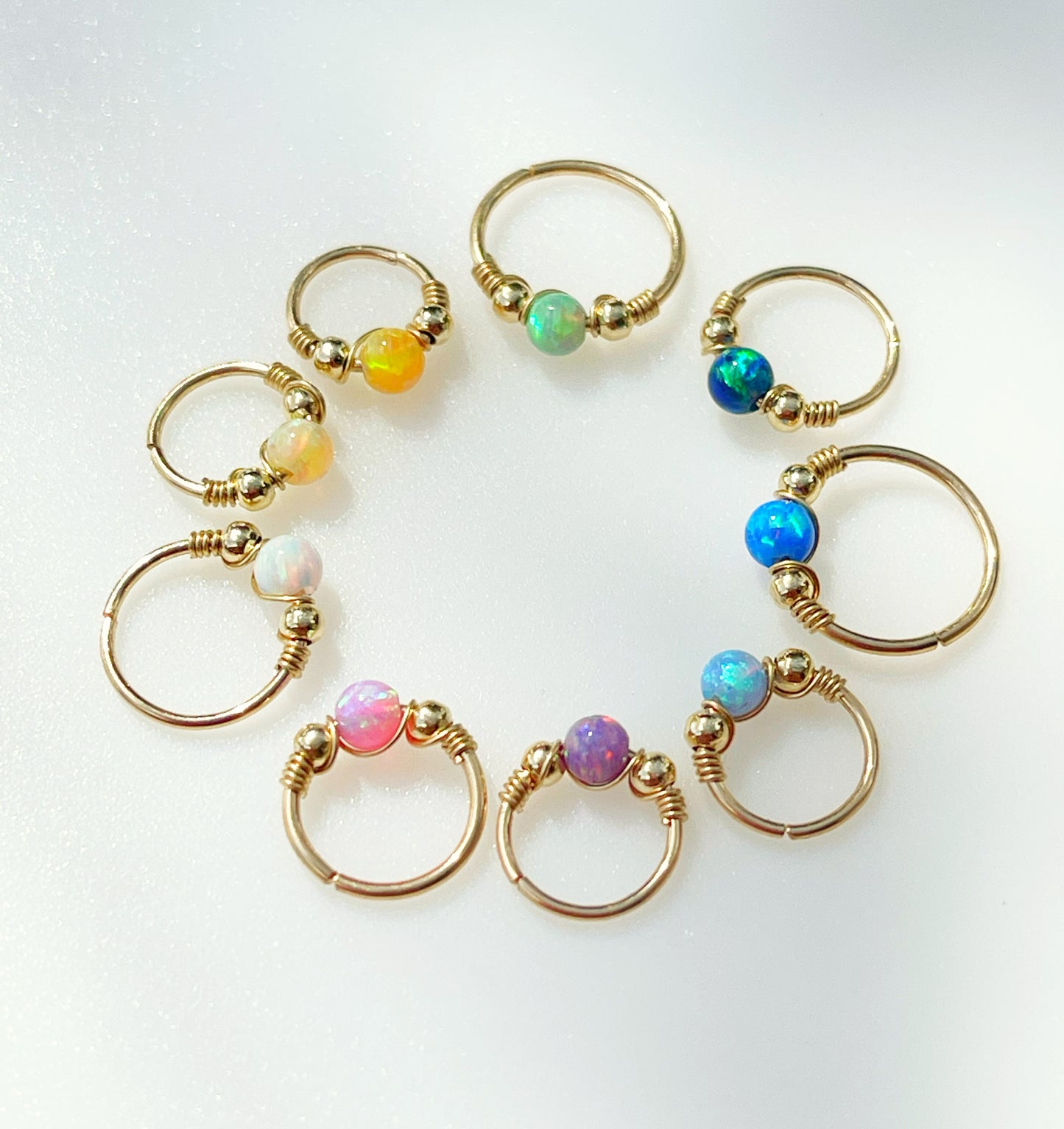 Opal nose ring