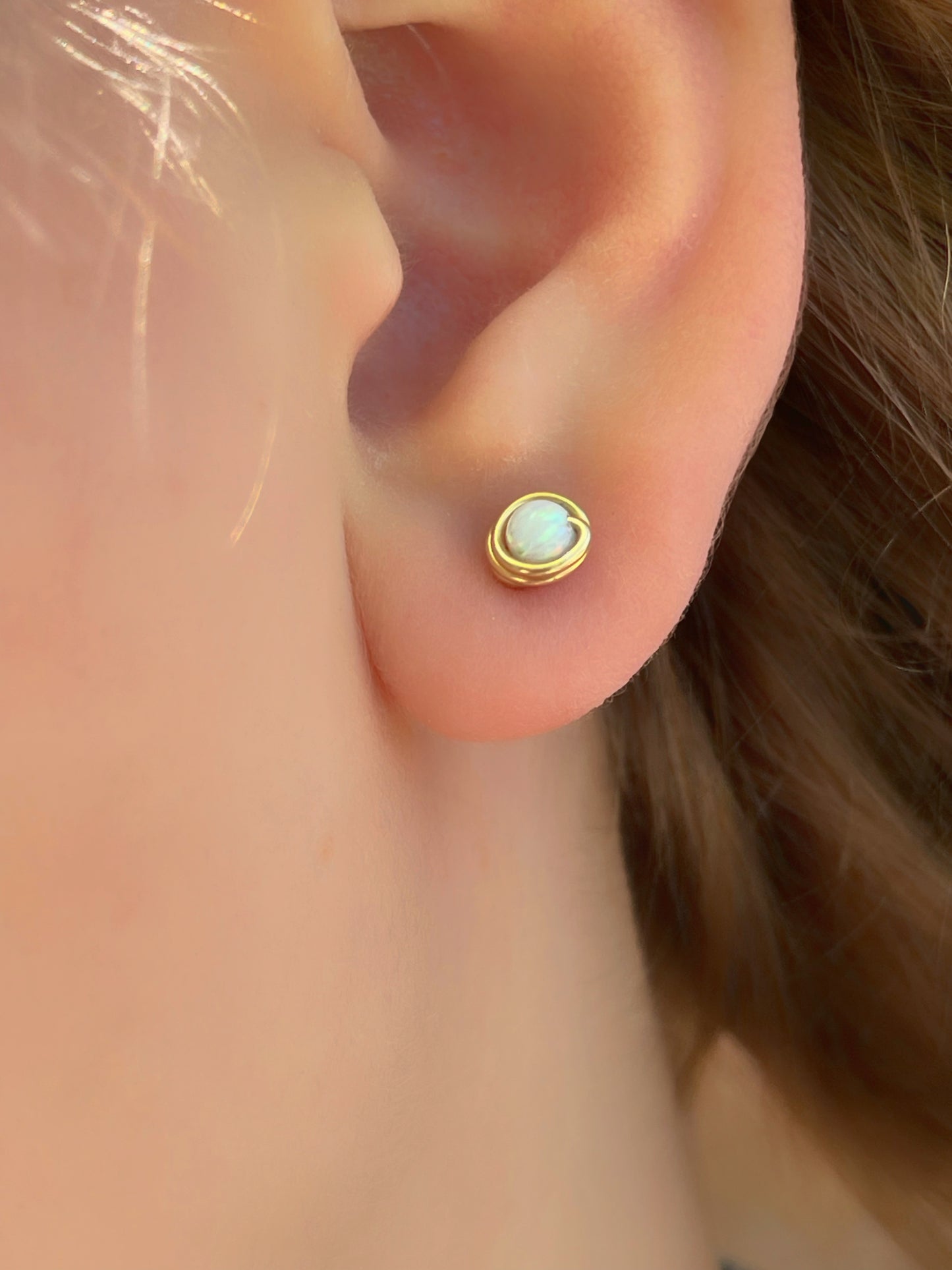 Opal stud earrings