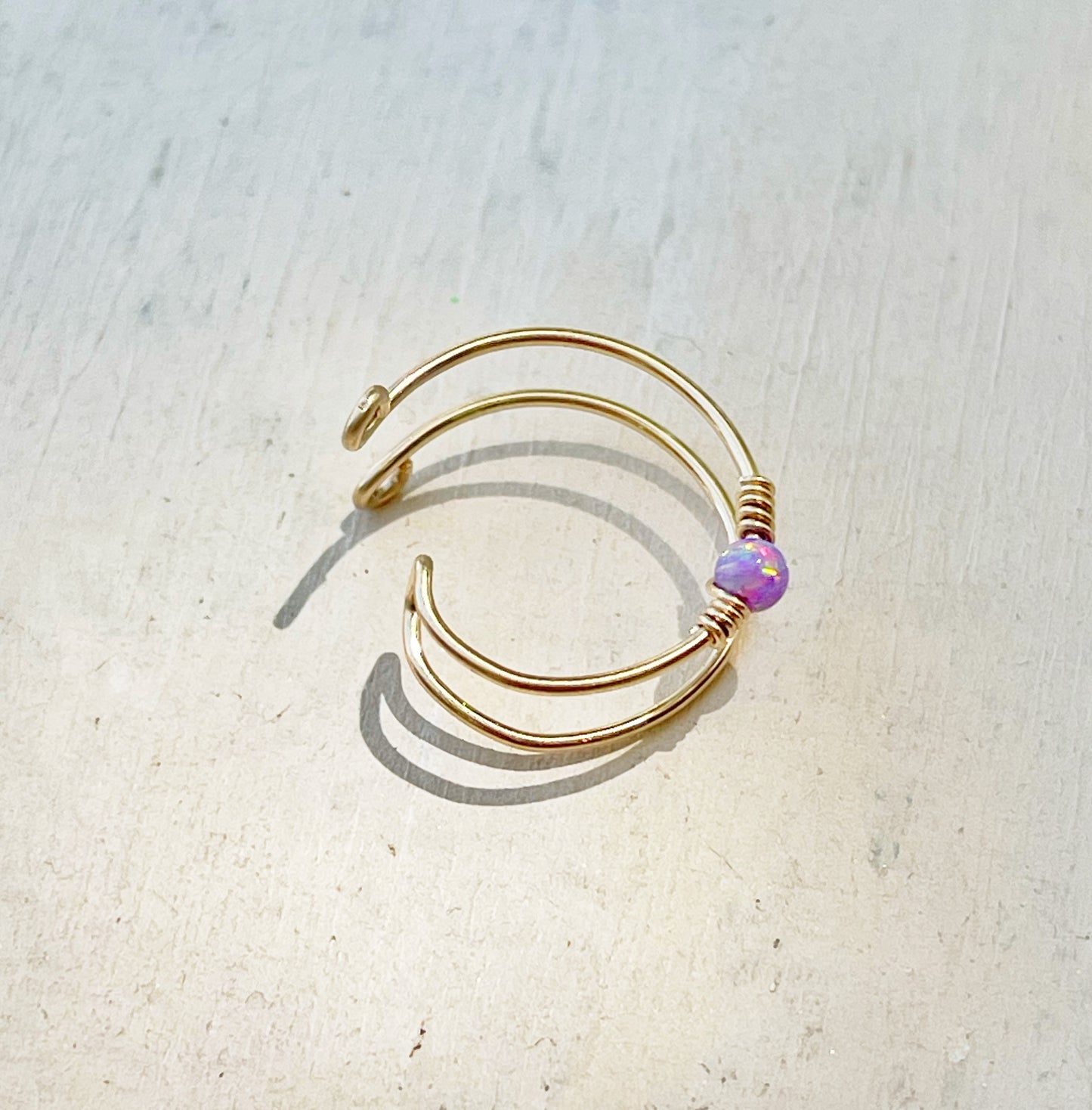 Ear cuff with lavender opal