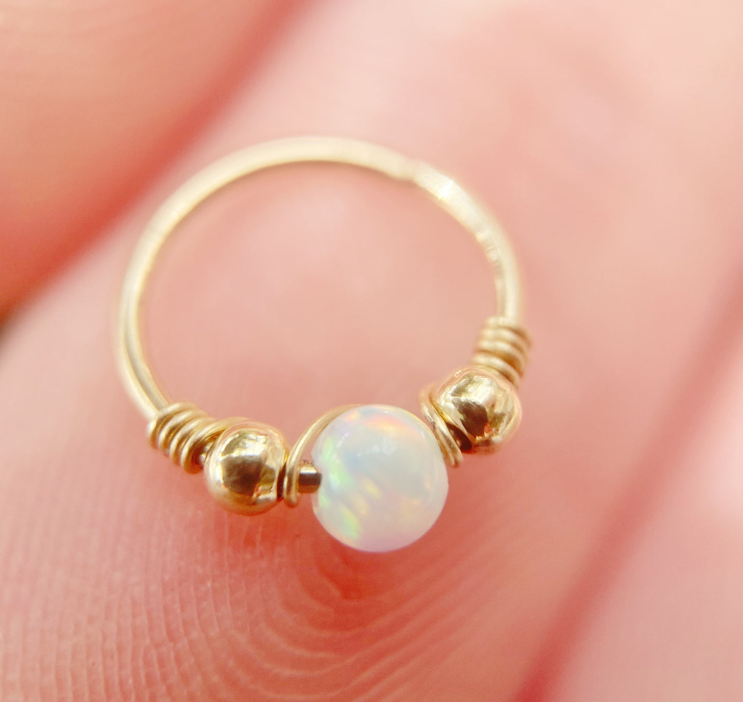Opal nose ring