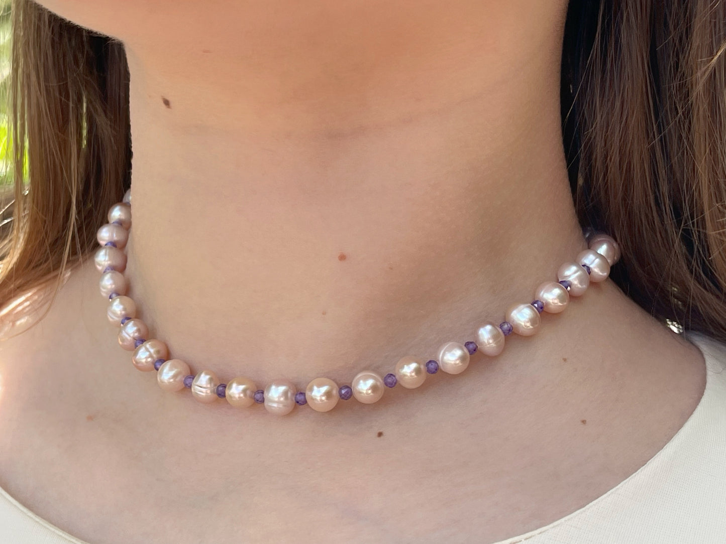 צ'וקר פנינים בגוון לבנדר