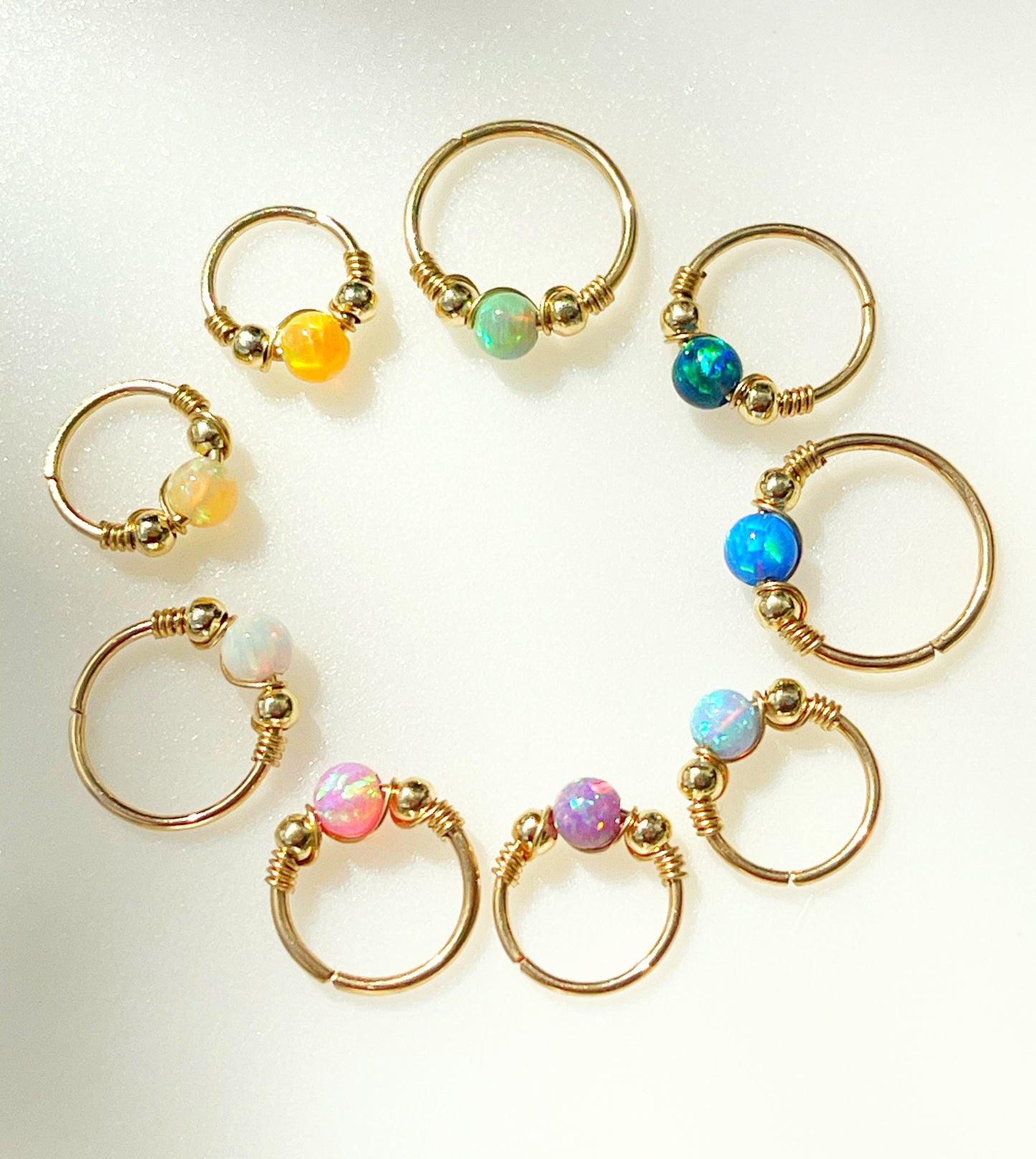 Opal nose ring