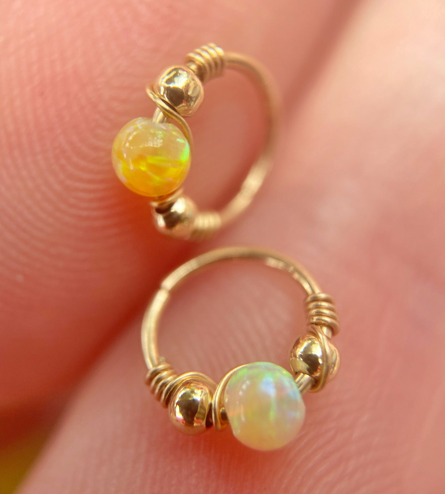 Opal nose ring