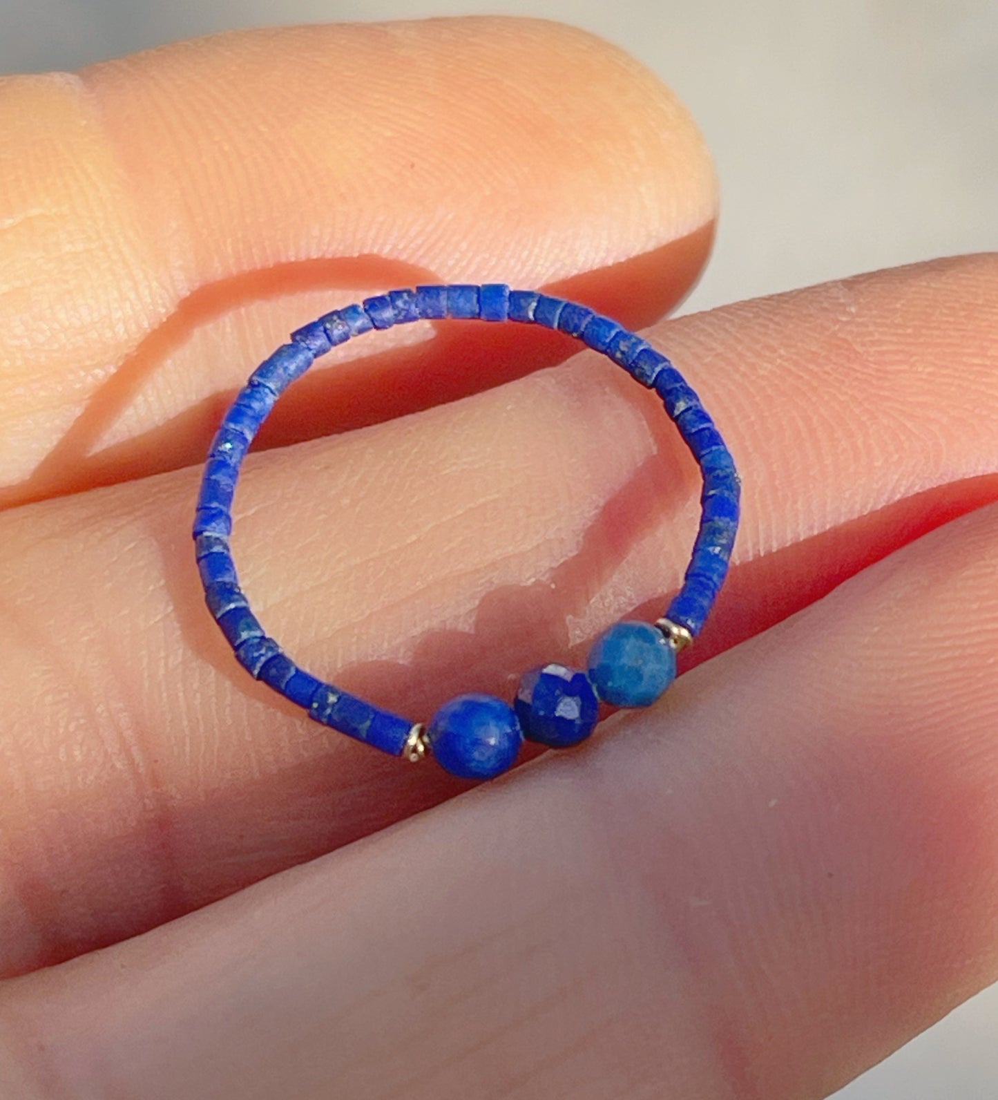 Thin lapis lazuli ring