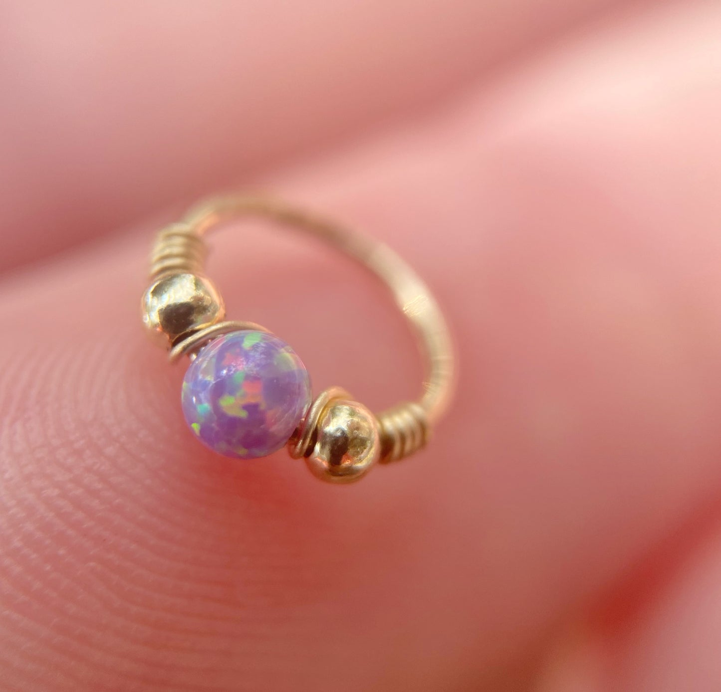 Opal nose ring