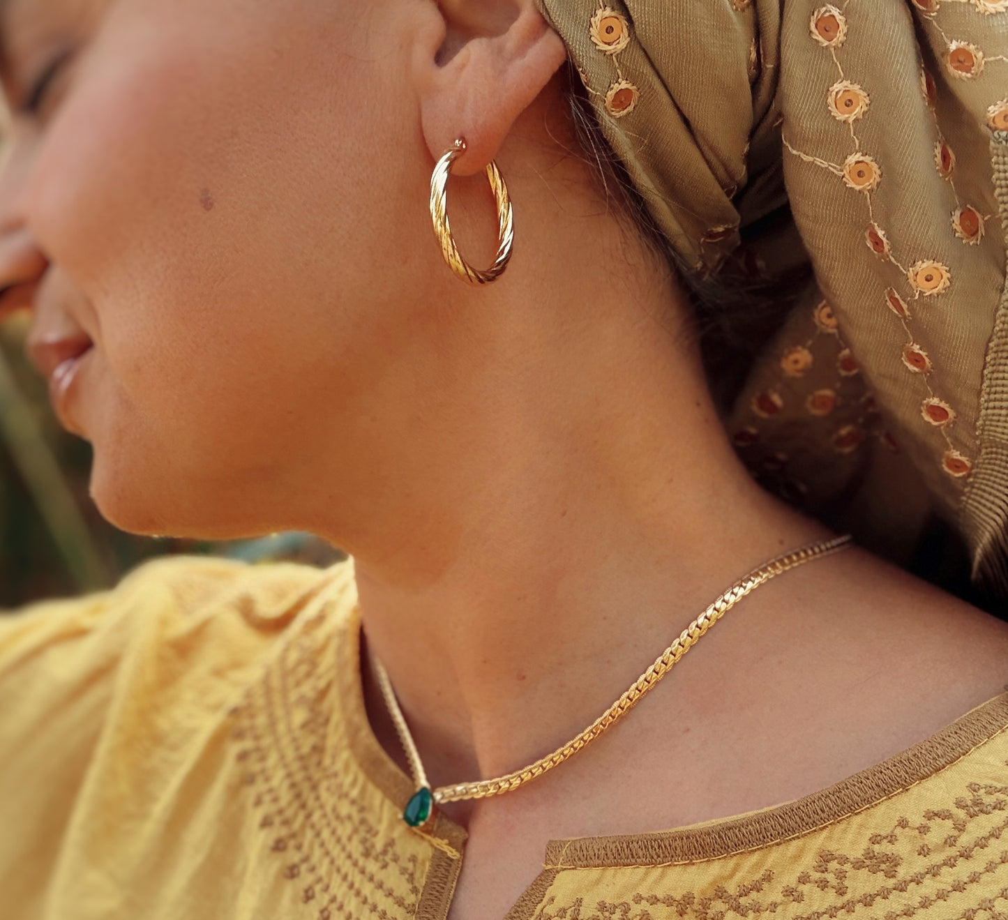 עגילי חישוק  רותם