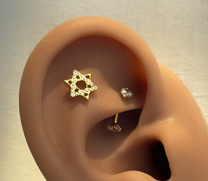 עגיל לפירסינג מגן דוד