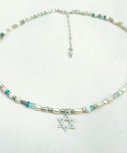 שרשרת פנינים כסף