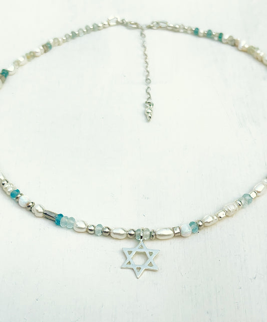 שרשרת פנינים כסף