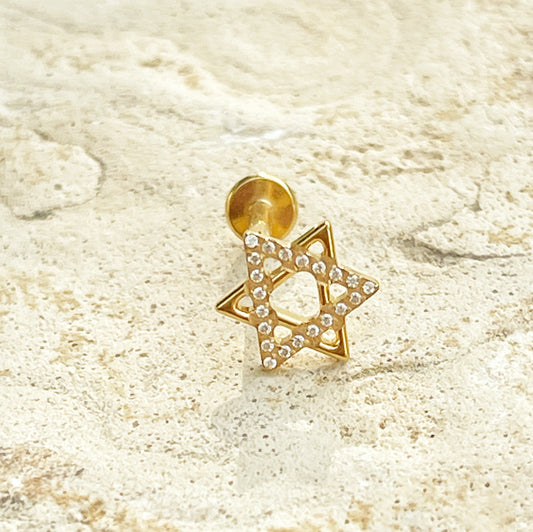 עגיל לפירסינג מגן דוד