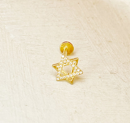 עגיל לפירסינג מגן דוד