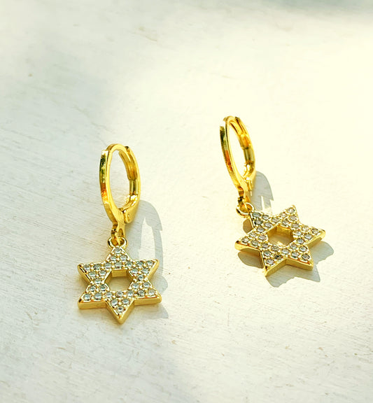 עגילי חישוק מגן דוד