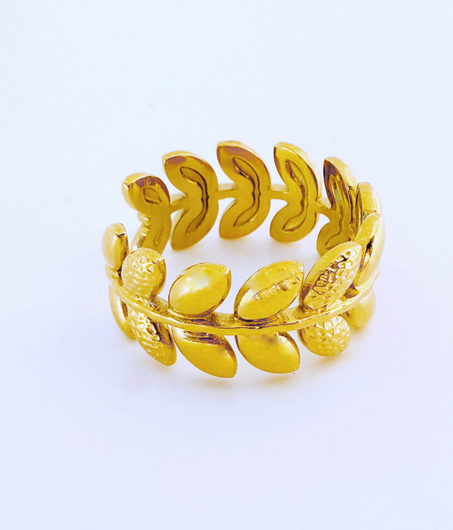 טבעת עלי זהב