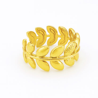 טבעת עלי זהב